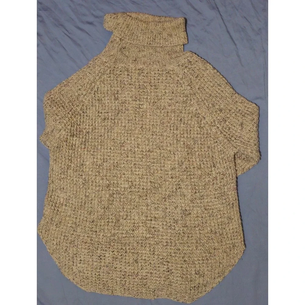 Free People Dylan Tweedy‎ Oversized  Knit Sweater Small Oatmeal Wool Blend Tunic